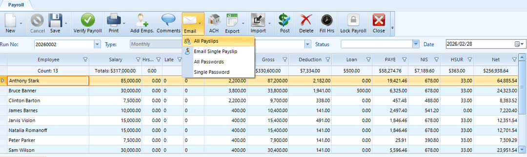 1ClickEmailingofpayslips